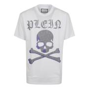 Philipp Plein Skull&Bones Rund Hals T-shirt White, Herr