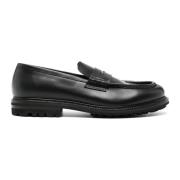 Henderson Svart läder slip-on loafers Black, Herr