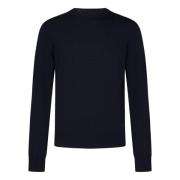 Emporio Armani Blå Crewneck Ulltröja Blue, Herr