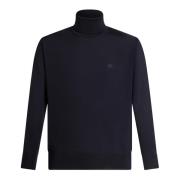 Etro Blå Ull Turtleneck Tröja Herrmode Blue, Herr