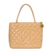 Chanel Vintage Pre-owned Laeder chanel-vskor Beige, Dam