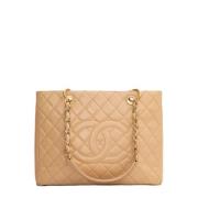 Chanel Vintage Pre-owned Laeder chanel-vskor Beige, Dam