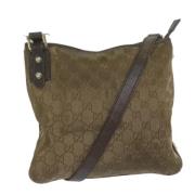 Gucci Vintage Pre-owned Canvas axelremsvskor Beige, Dam