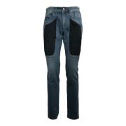 Jeckerson Slim Fit Alcantara Patch Jeans Blue, Herr