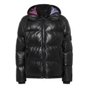 Carlo Colucci Vadderad Oversize Läderjacka Black, Herr