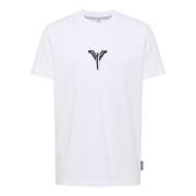 Carlo Colucci Streckkod Tryck Statement T-shirt White, Herr