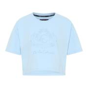 Carlo Colucci Oversize Cropped T-Shirt Blue, Dam