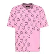 Carlo Colucci Stickad Skärhistoria T-shirt Pink, Herr