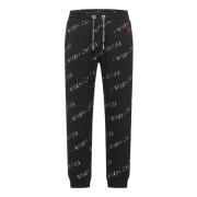 Carlo Colucci Davare Sweatpants med Texttryck Black, Herr