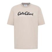 Carlo Colucci Mångsidig Oversize T-Shirt Beige, Herr