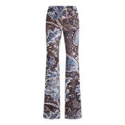 Etro Blommig Paisley Sammet Byxor Multicolor, Dam