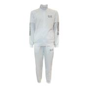 Emporio Armani EA7 Vit Träningsdräkt Set Dragkedja Logotyp White, Herr