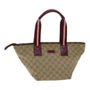 Gucci Vintage Pre-owned Canvas axelremsvskor Beige, Dam