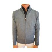 Stenströms Blå Merino Zip Cardigan Blue, Herr