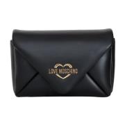 Love Moschino Svart axelväska med gyllene logotyp Black, Dam