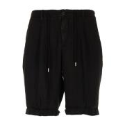 40Weft Svarta Chino Bermuda Shorts Black, Herr