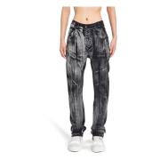 Boris Bidjan Saberi Svarta Denim Distressed Byxor med 5 Fickor Black, ...