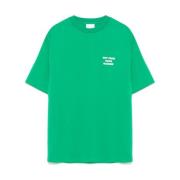 Drole de Monsieur Grön Slogan Print Crew Neck T-shirt Green, Herr