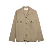 Ami Paris Praktisk Overshirt med Dragsko i Midjan Beige, Herr