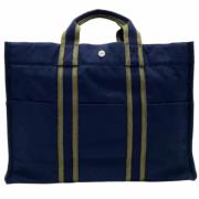 Hermès Vintage Pre-owned Canvas handvskor Blue, Dam