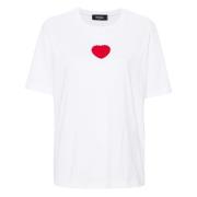 Dsquared2 Broderad Jersey Bomull Tee White, Dam