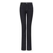 Emporio Armani Kontraststyckade Nattblå Jeans Black, Dam