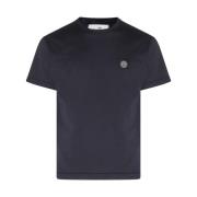 Stone Island Blå Bomull T-shirt med Logopatch Blue, Herr