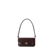 Tory Burch Brun läder axelväska med handtag Brown, Dam