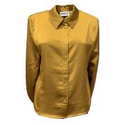 Essentiel Antwerp Satinblus med axelvaddar Yellow, Dam