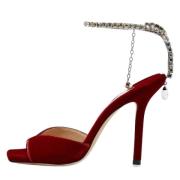 Jimmy Choo Pre-owned Pre-owned Sammet sandaler Red, Dam