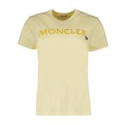 Moncler Logo Print Dam T-shirt Yellow, Dam