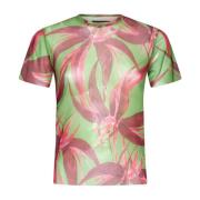 Louisa Ballou Blommig Mesh T-shirt Multicolor, Dam