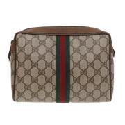 Gucci Vintage Pre-owned Canvas kuvertvskor Beige, Dam