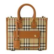 Burberry Vintage Check Mini Tote Väska Beige, Dam