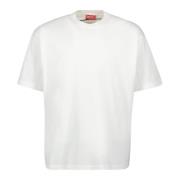 Diesel Vit Bomull Rund Hals T-shirt White, Herr