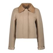 Fendi Beige Ull och Sidensjacka Beige, Dam