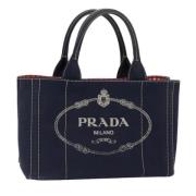 Prada Vintage Pre-owned Canvas prada-vskor Blue, Dam