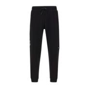 Emporio Armani EA7 Svarta Joggers med Sidologo Black, Herr