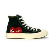 Comme des Garçons Play Stora Hjärta High Top Sneakers Black, Herr