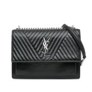 Yves Saint Laurent Vintage Pre-owned Laeder crossbodyvskor Black, Dam