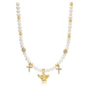 Nialaya Men's Angel Pearl Choker Yellow, Herr