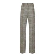 Dolce & Gabbana Tartan Ull-Kashmir Byxor Gray, Dam