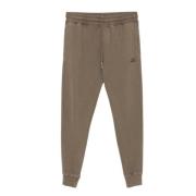 C.p. Company Logo-broderade Track Pants med Jersey Textur Brown, Herr