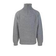 Carhartt Wip Grå Ribbad Half Zip Tröja Gray, Herr