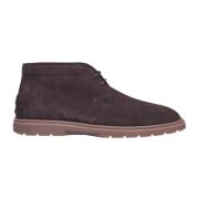 Tod's Brun Mocka Snörade Ankelboots Brown, Herr