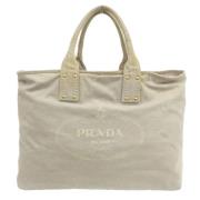 Prada Vintage Pre-owned Canvas prada-vskor Beige, Dam