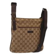 Gucci Vintage Pre-owned Canvas axelremsvskor Beige, Dam