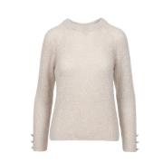 Pennyblack Mohair Blend Sweater med Micro Sequins Beige, Dam