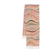 Paul Smith Swirl Check Ull-Kashmir Halsduk Multicolor, Dam