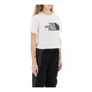 The North Face Logo Print Boxy-Fit Cropped Tee White, Dam